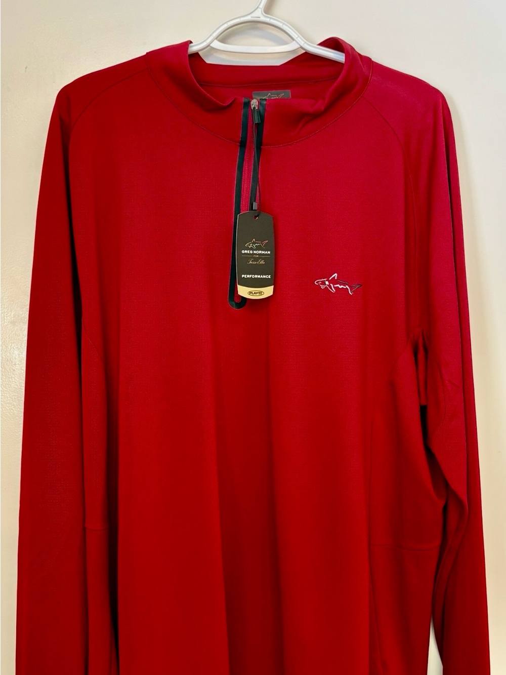 NWT Greg Norman Performance 1/4 Zip Pullover XXL Red Golf Athletic